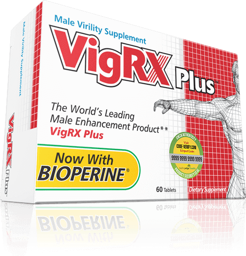 Desenho do pacote VigRX Plus com reflecção